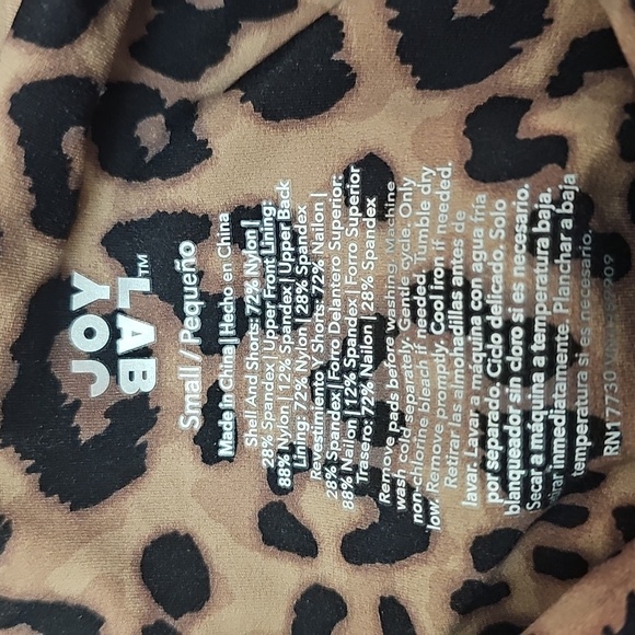 JoyLab Women's Knit Squareneck Slit Active Dress Leopard Print Built-in Shorts S - Picture 5 of 7